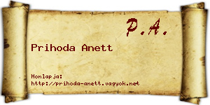 Prihoda Anett névjegykártya